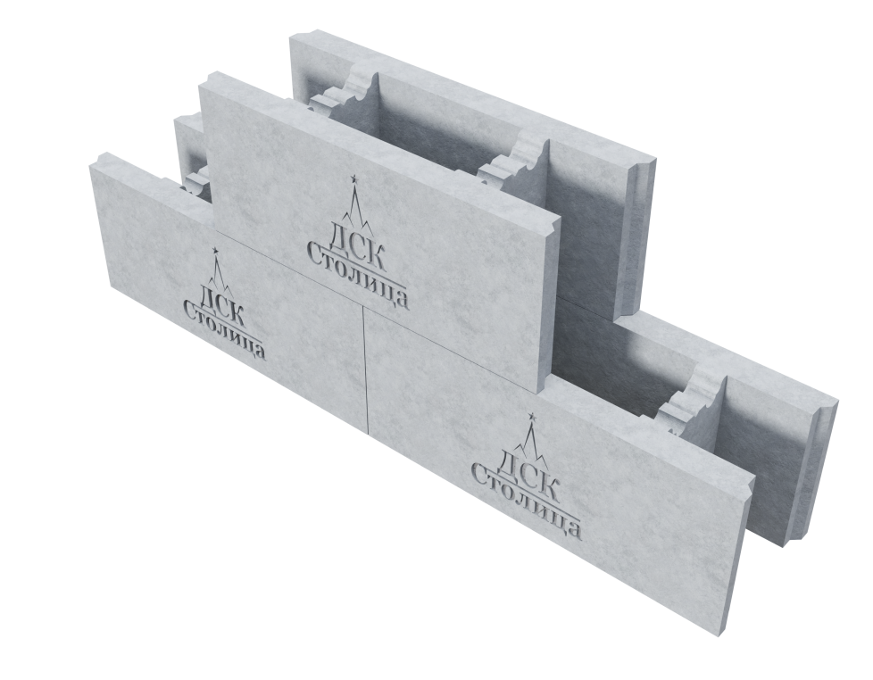 Бетонная несъемная опалубка 500х200х200х40мм